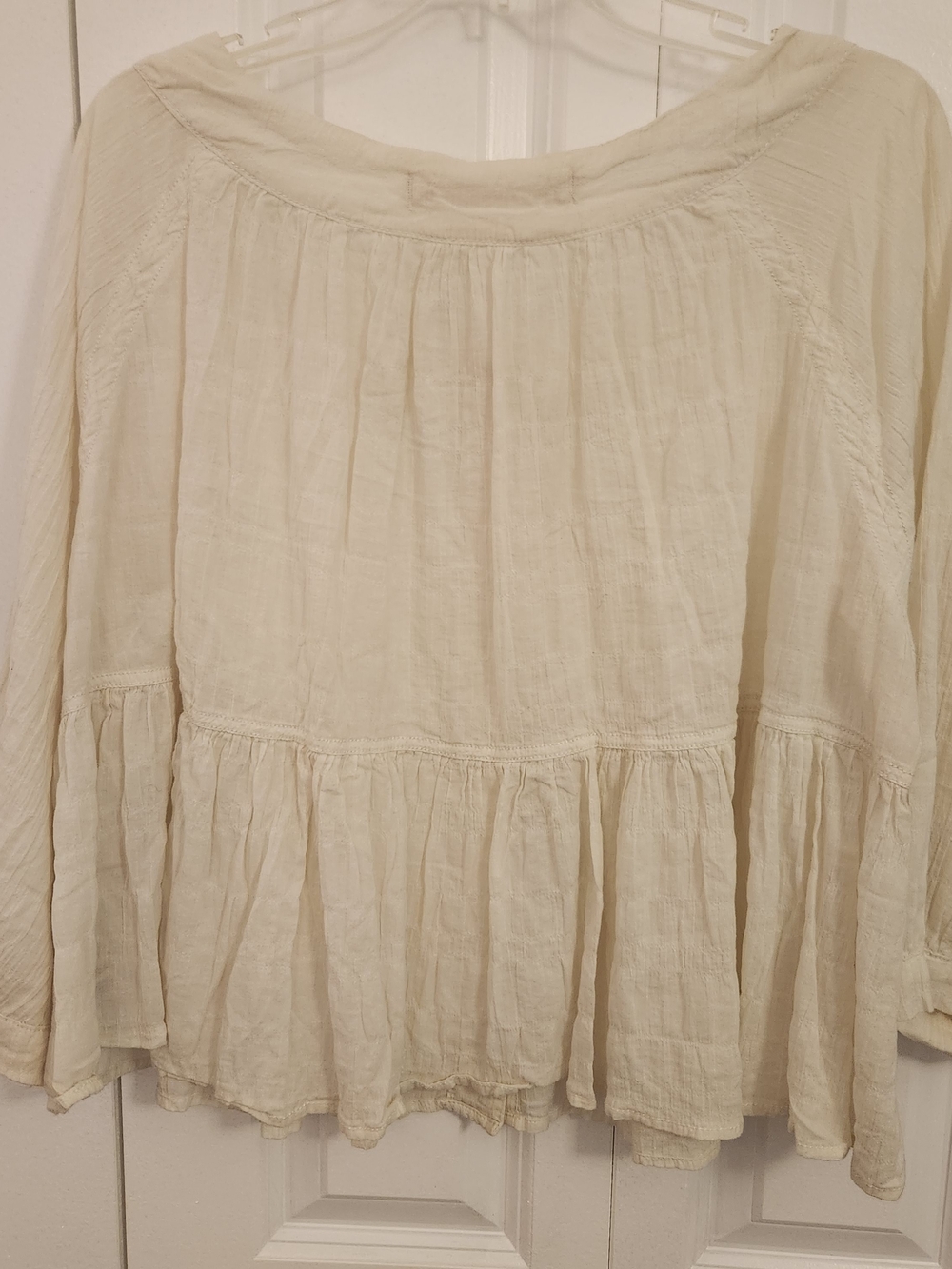 We The Free Ivory Button-Front Peasant Top - Picture 3 of 5